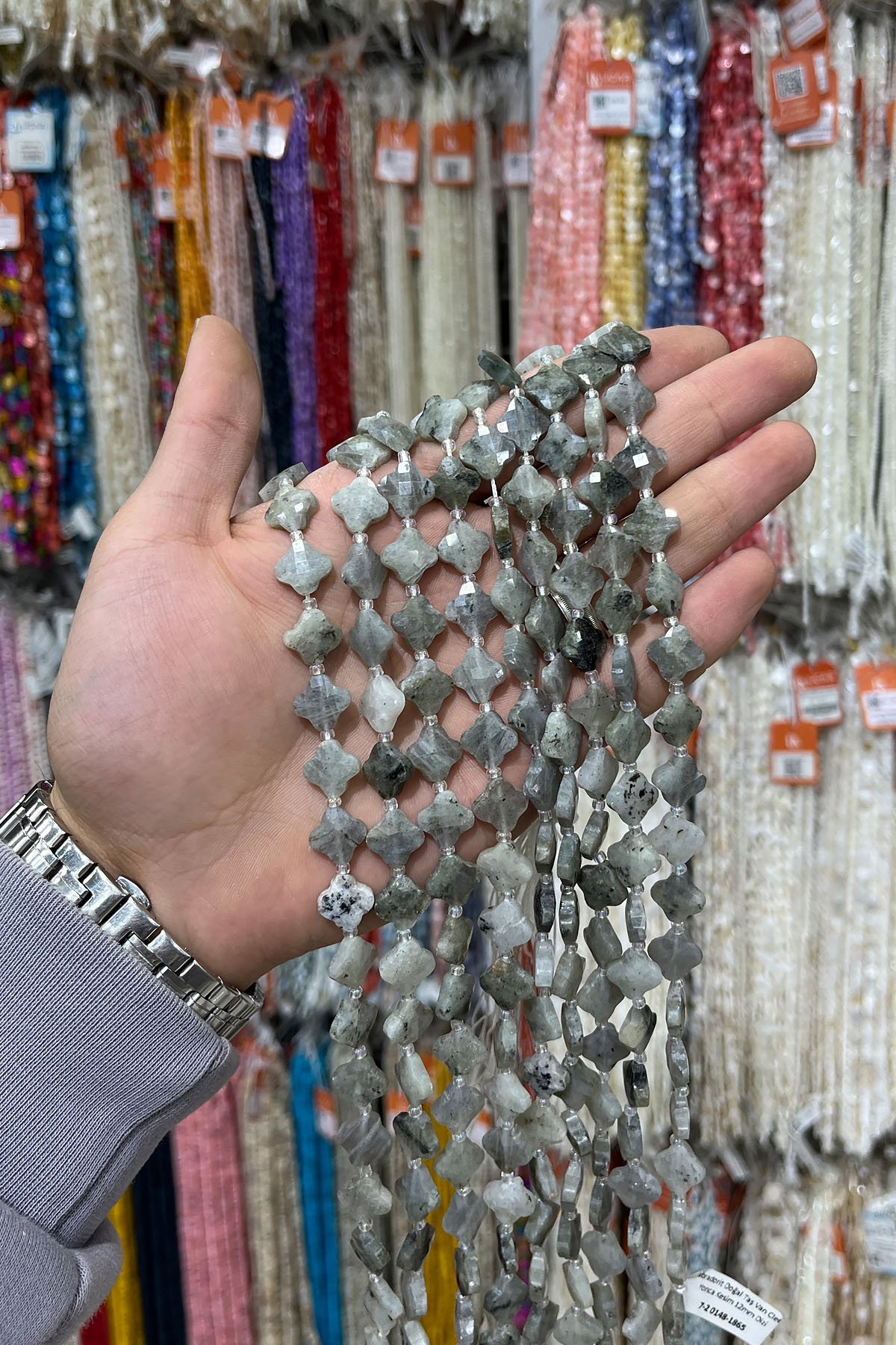 Labradorit Doğal Taş Van Cleef Yonca Kesim 12mm Dizi