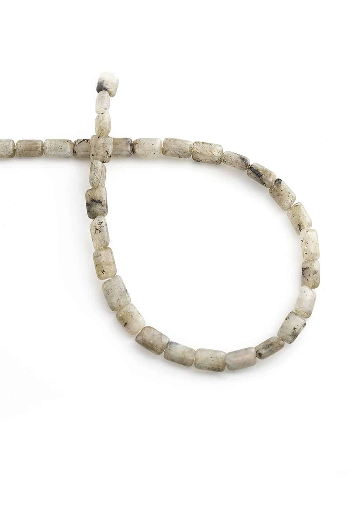 Labradorit Doğal Taş Parlak Yassı Dikdörtgen Kesim 6x8mm Dizi [AA]