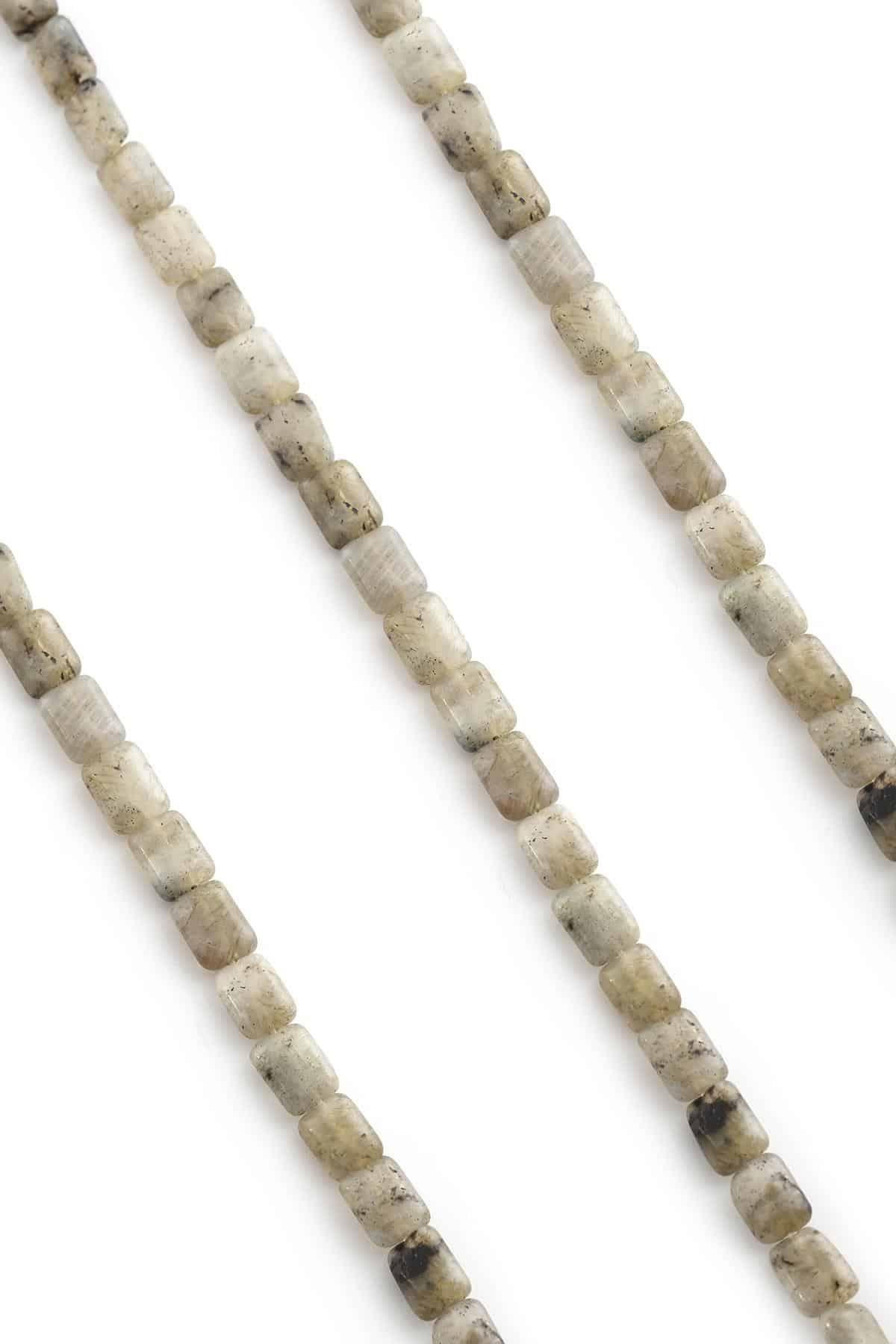 Labradorit Doğal Taş Parlak Yassı Dikdörtgen Kesim 6x8mm Dizi [AA]