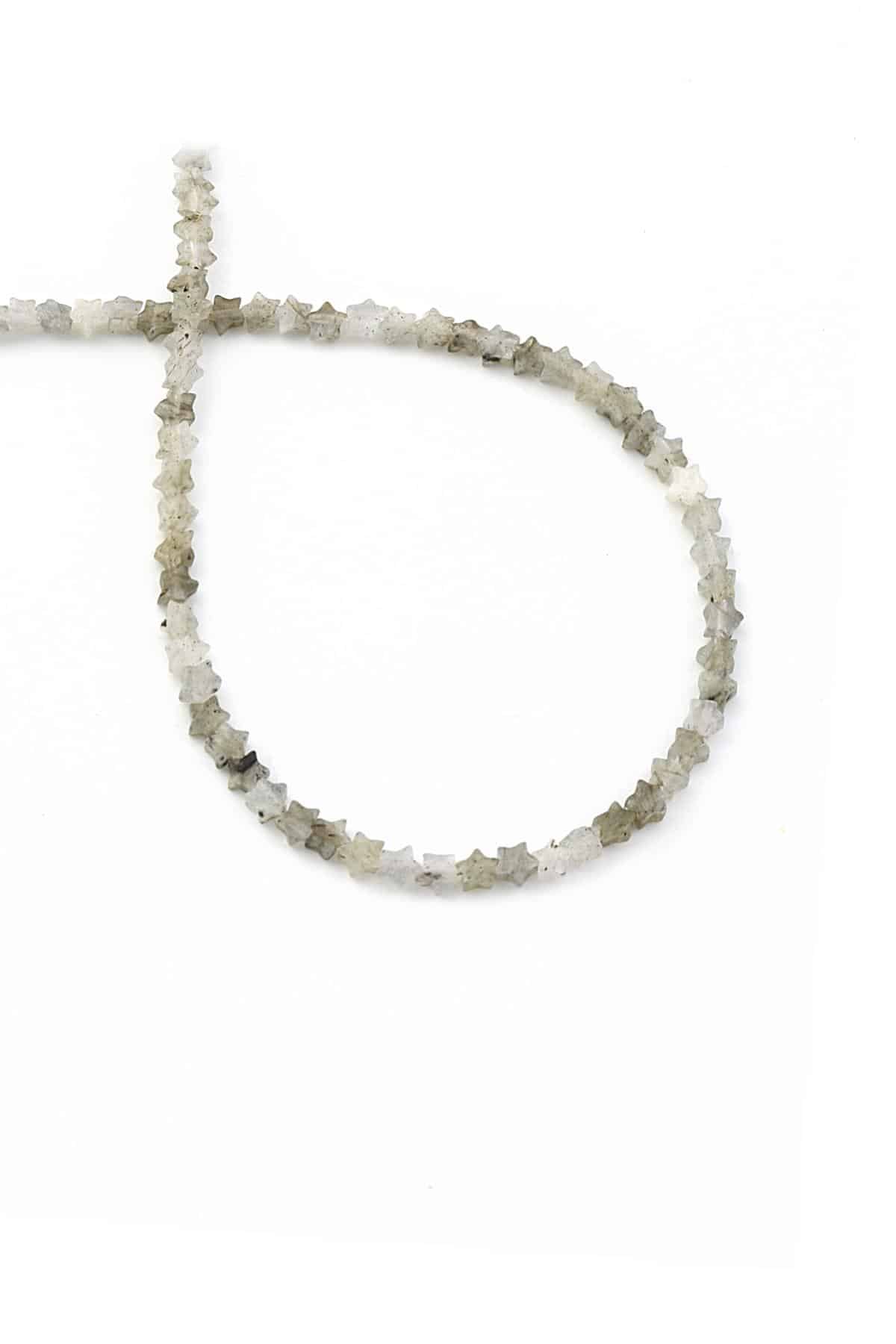 Labradorit Doğal Taş Parlak Yıldız Kesim 4mm Dizi [AA]