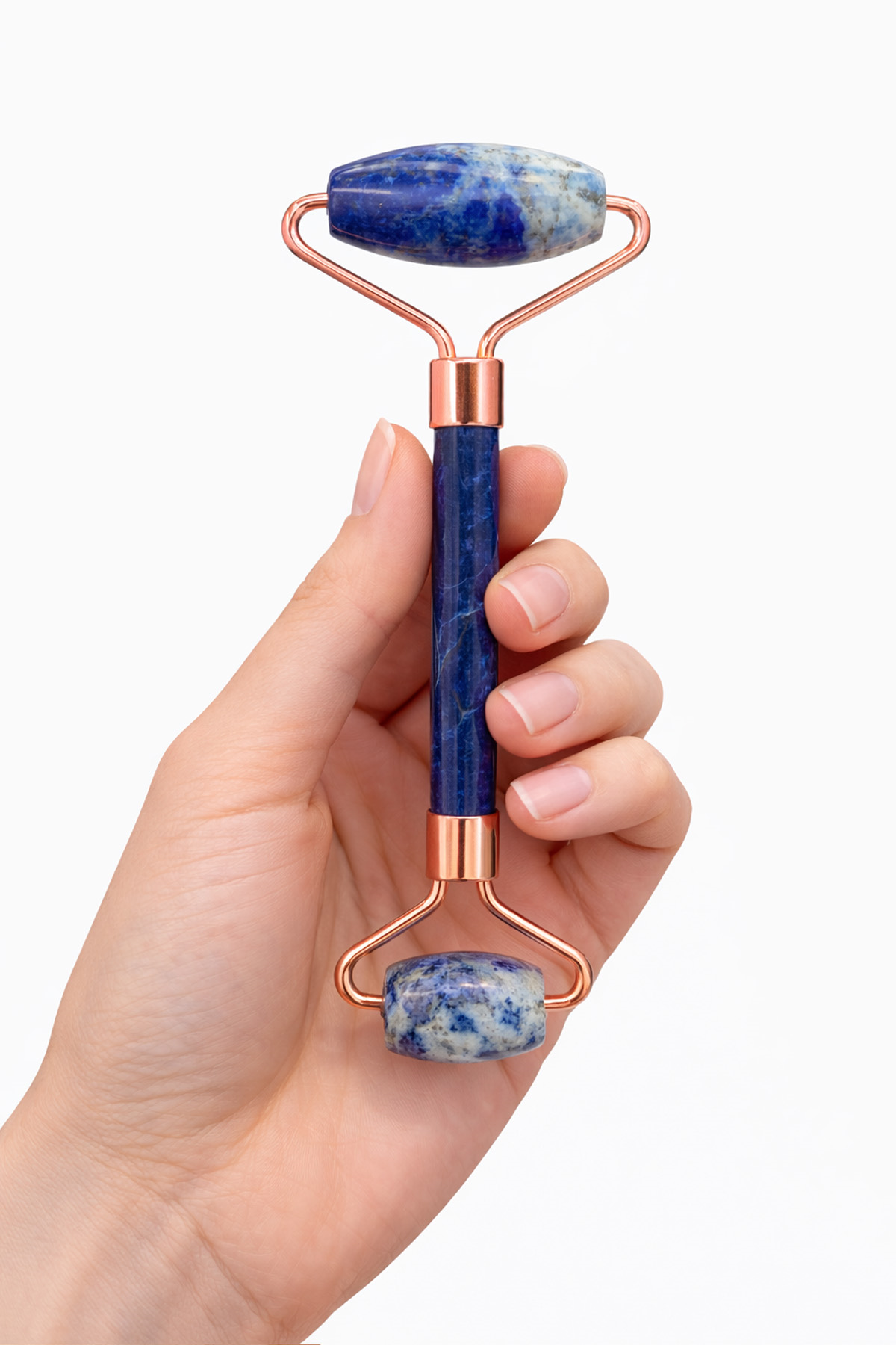 Lapis Lazuli Doğal Taş Roz Face Roller Çift Taraflı Orijinal Masaj Aleti