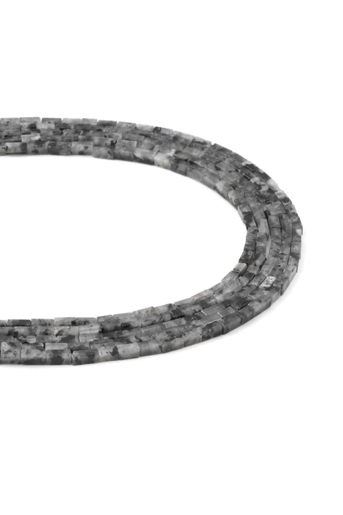 Larvakit Doğal Taş Parlak Gri Dikdörtgen Kesim 2x4mm Dizi [AA]