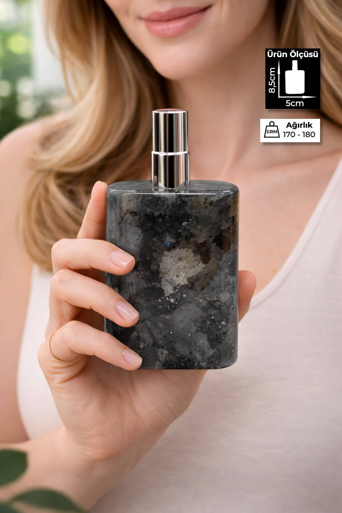 Larvakit Taşı Parfüm Şişesi 10 ml - Doldurulabilir Cep Boy