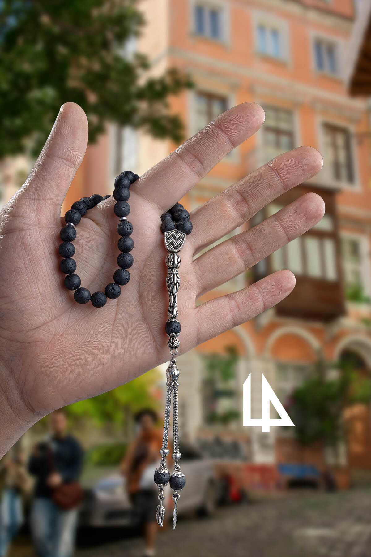 Lav Taşı Doğal Taş Küre Kesim 33 lü 8mm Tesbih