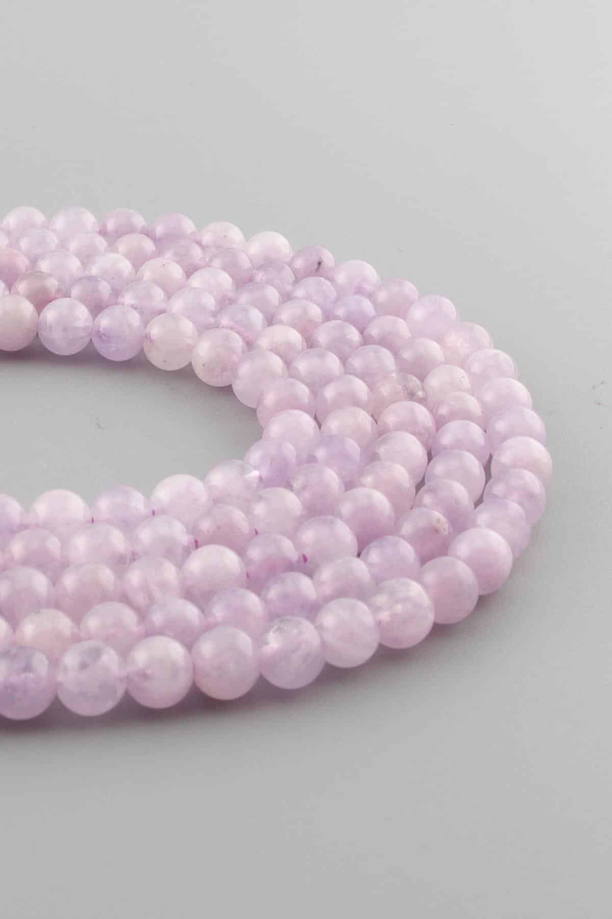 Kunzit Taşı Parlak Küre Kesim 6mm Dizi