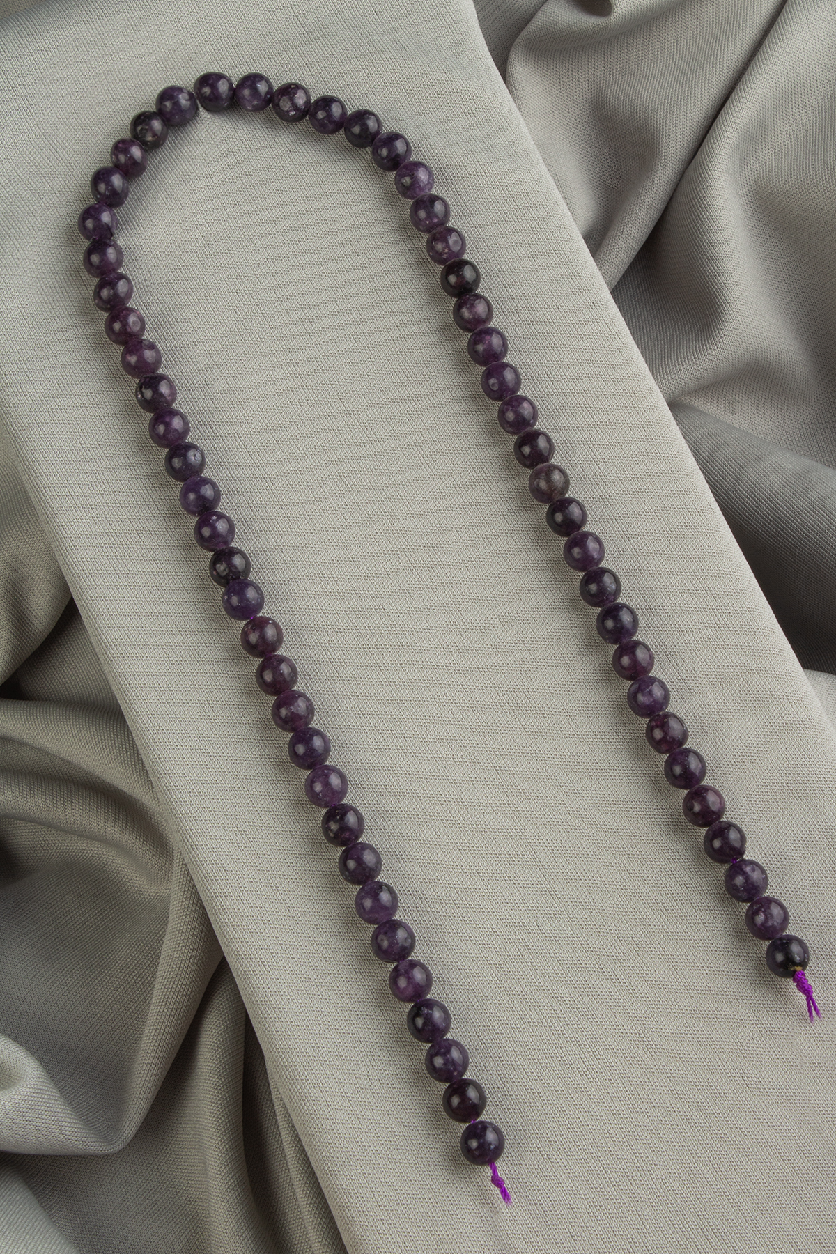 Lepidolit Doğal Taş Parlak Küre Kesim 6mm Dizi [AA]