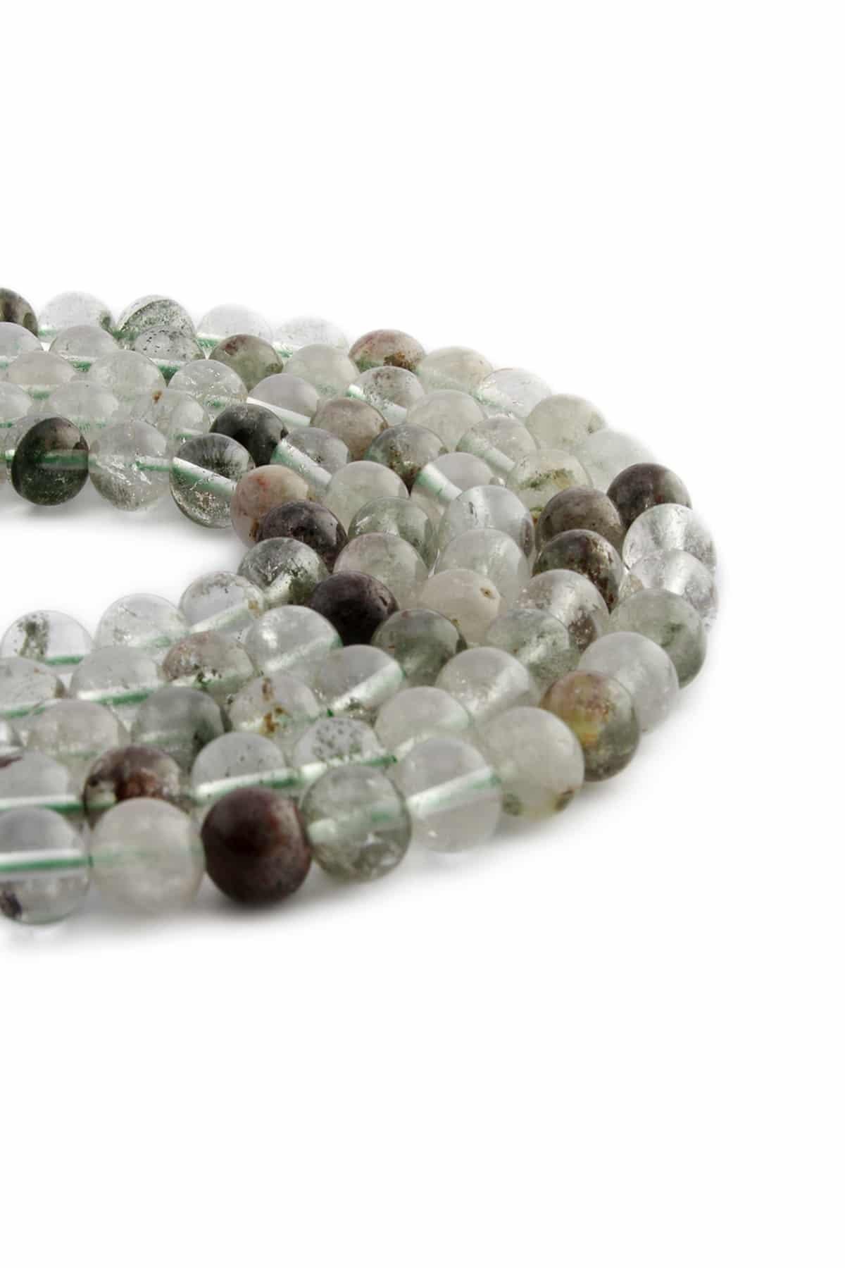 Lodolit Doğal Taş Parlak Küre Kesim 8mm Dizi [AA]