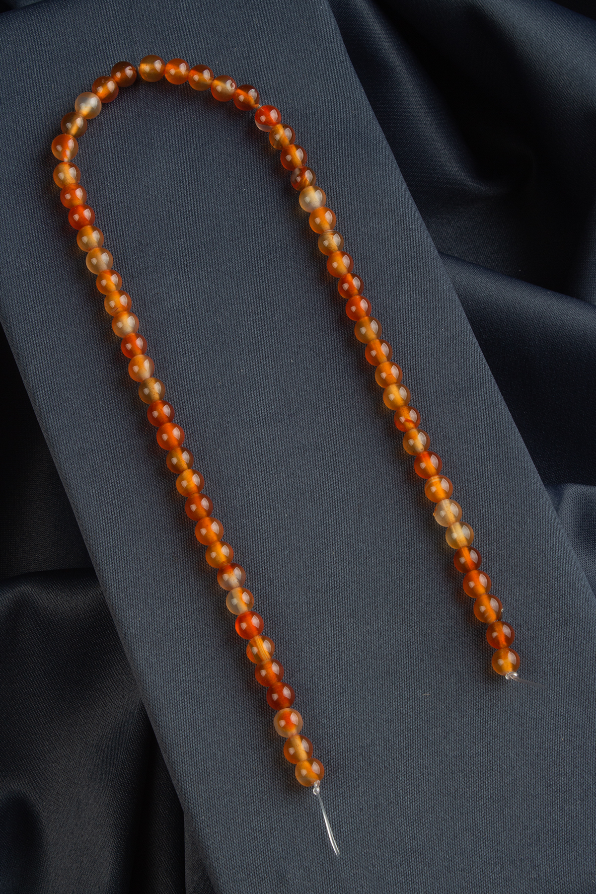 Madagaskar Akik Doğal Taş Koyu Sarı Küre Kesim 6mm Dizi