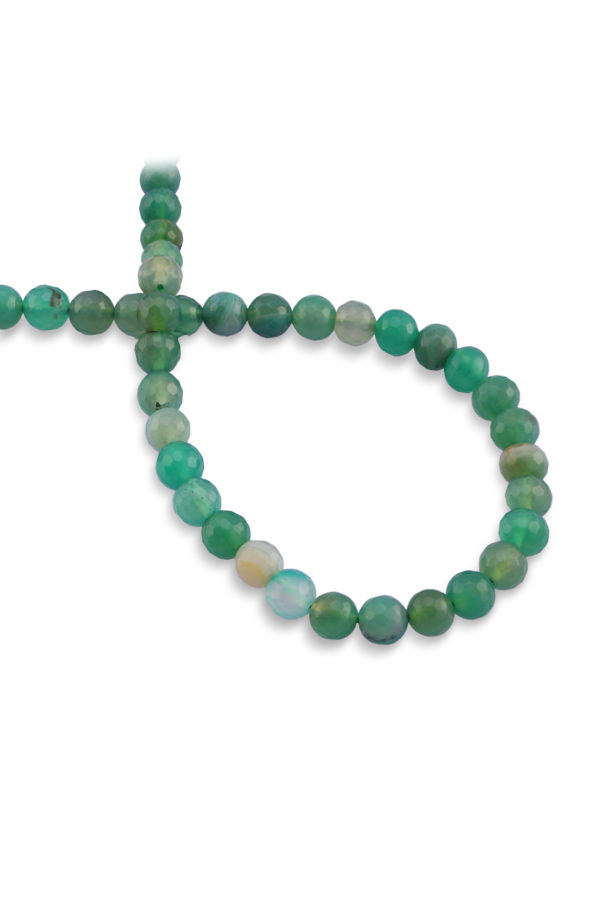 Madagaskar Akik Doğal Taş Parlak Yeşil Küre Kesim 8mm Dizi