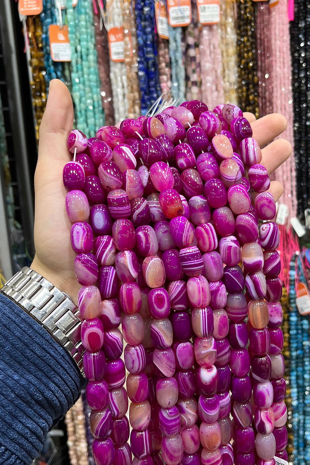 Madagaskar Akik Taşı Fuşya Kapsül Kesim 13x18mm