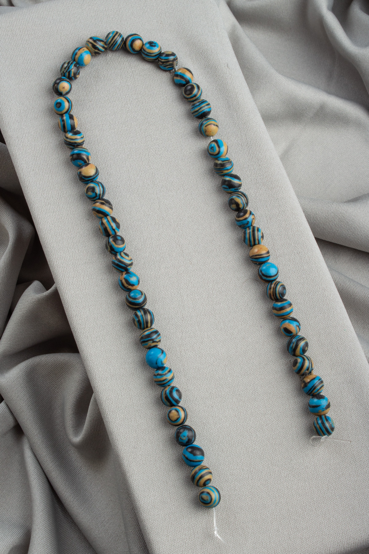 Malakit Sıkma Doğal Taş Parlak Açık Mavi Küre Kesim 8mm Dizi [B+]