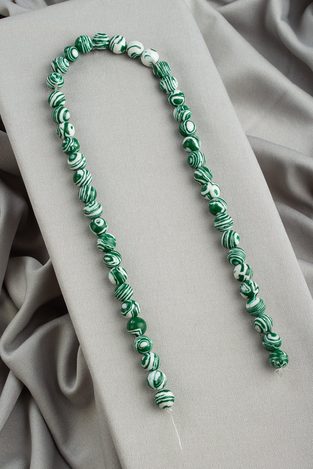 Malakit Sıkma Doğal Taş Parlak Yeşil Küre Kesim 8mm Dizi [B+]