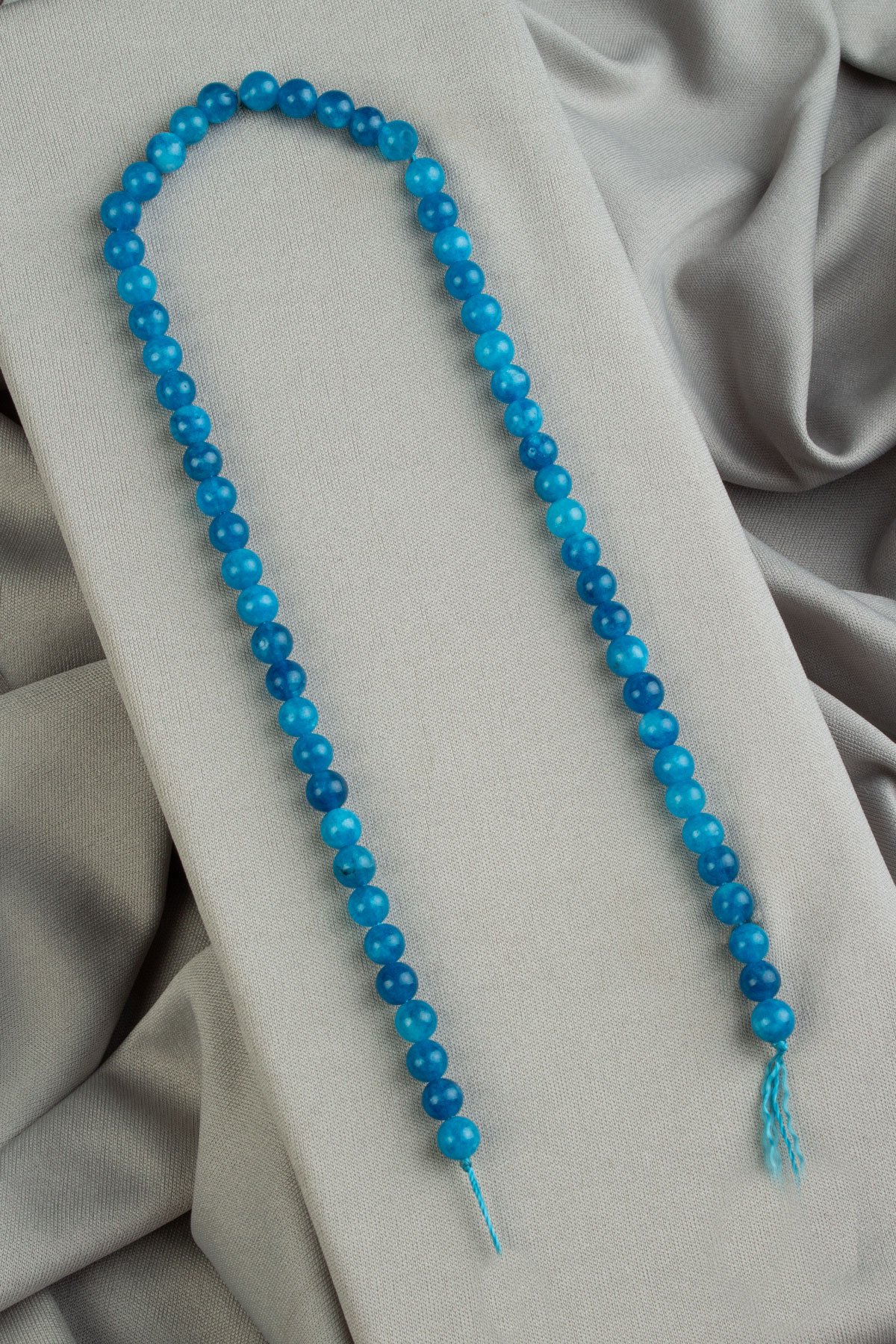 Mavi Kuvars Doğal Taş Parlak Küre Kesim 6mm Dizi [B]