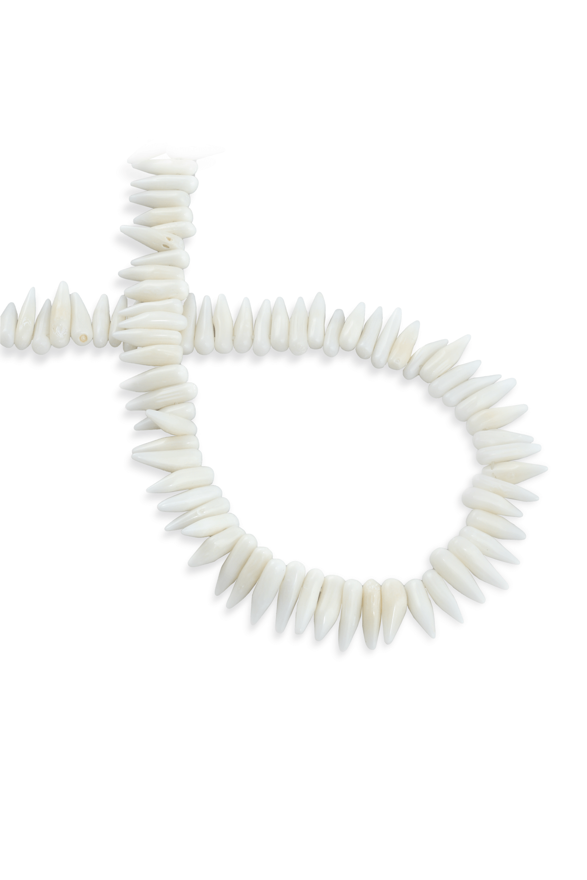 Mercan Doğal Taş Beyaz Diş Kesim Dizi