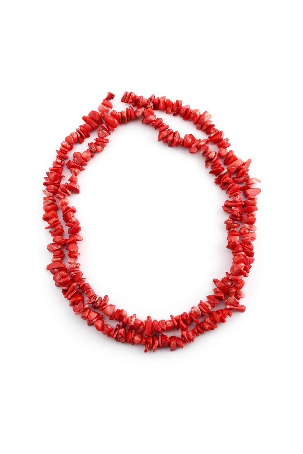 Mercan Doğal Kırık Taş Orta Boy Parlak 5x8mm Dizi