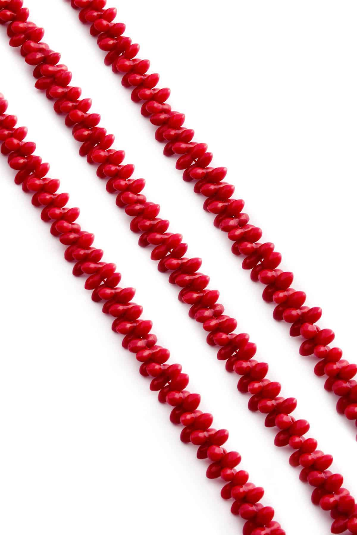 Mercan Doğal Taş Kırmızı 9x3mm Dizi