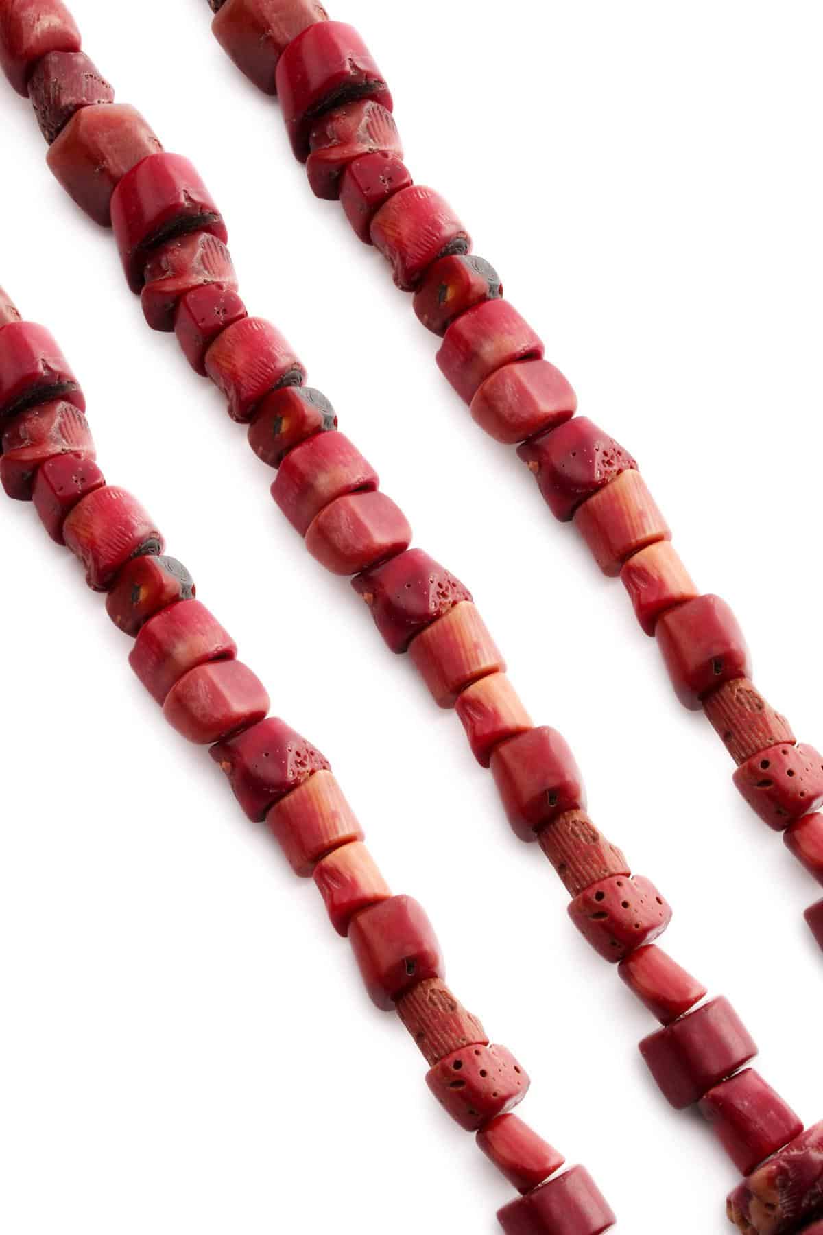 Mercan Doğal Taş Kırmızı Amorf Kesim 15X12mm Dizi