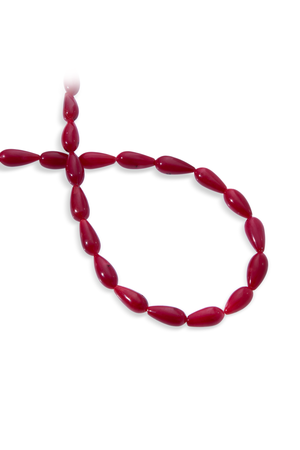 Mercan Doğal Taş Kırmızı Damla Kesim Dizi