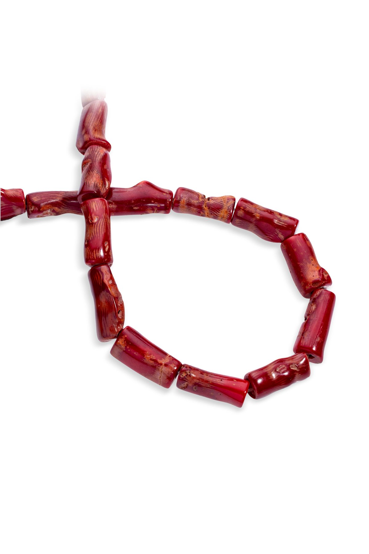 Mercan Doğal Taş Parlak Kırmızı Amorf Silindir 12x20mm Dizi