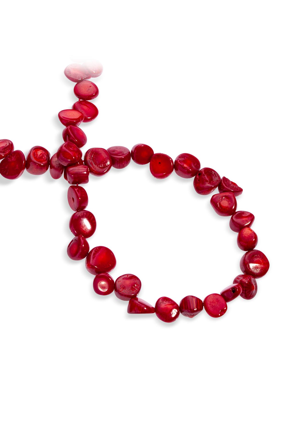 Mercan Doğal Taş Parlak Kırmızı Amorf Daire 5x11mm