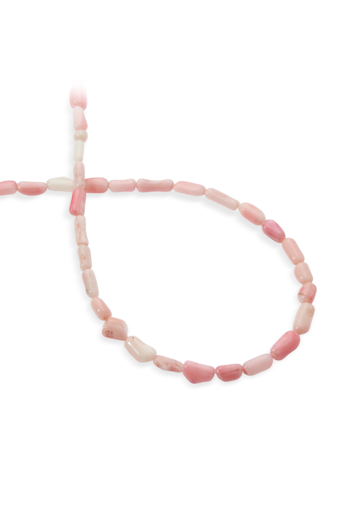 Mercan Doğal Taş Parlak Pembe Amorf Silindir Kesim 5x9mm Dizi