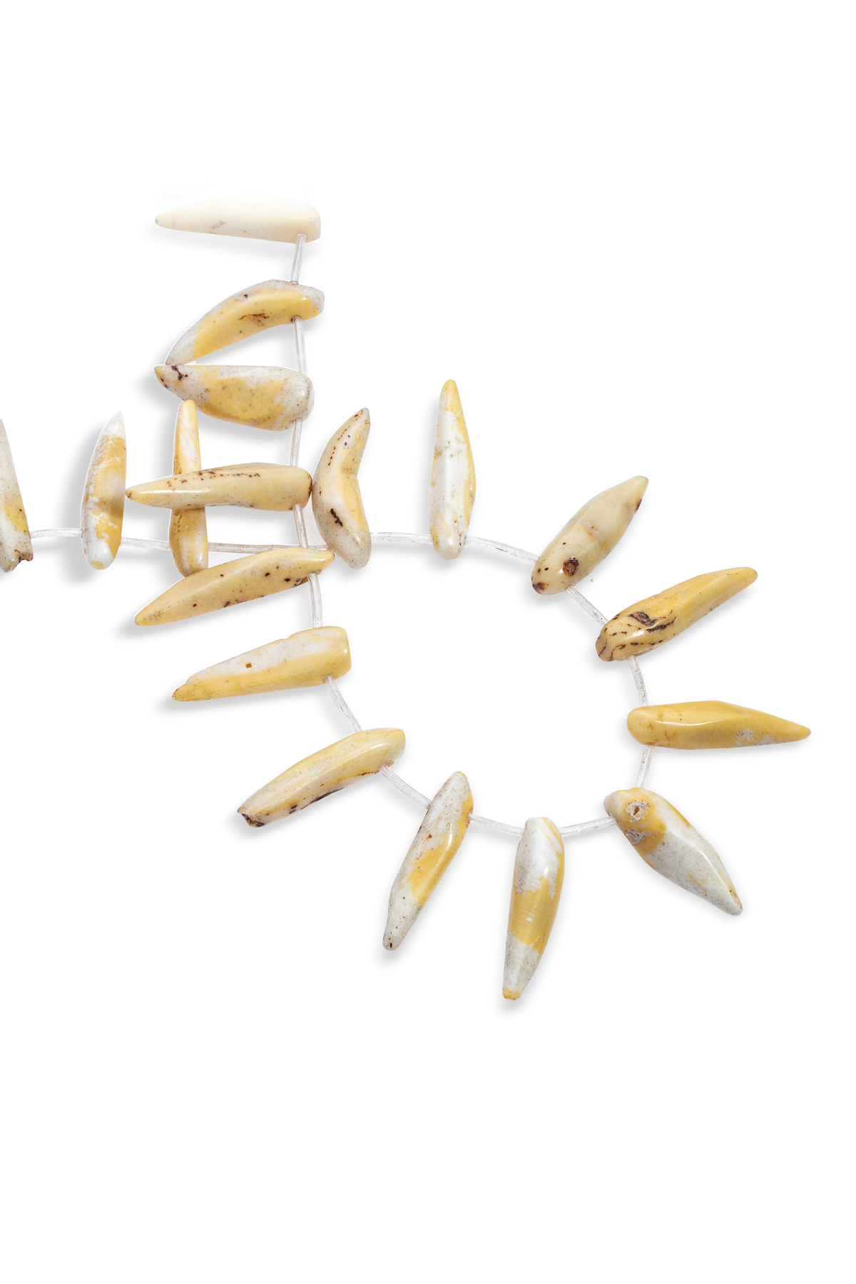 Mercan Doğal Taş Parlak Sarı Diş Kesim 7x40mm