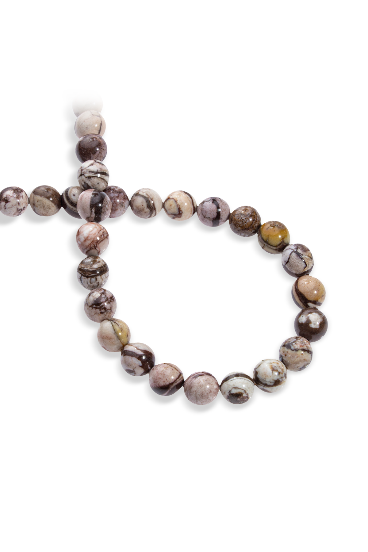 Milk Jasper Doğal Taş Parlak Küre Kesim 10mm Dizi [Aa]