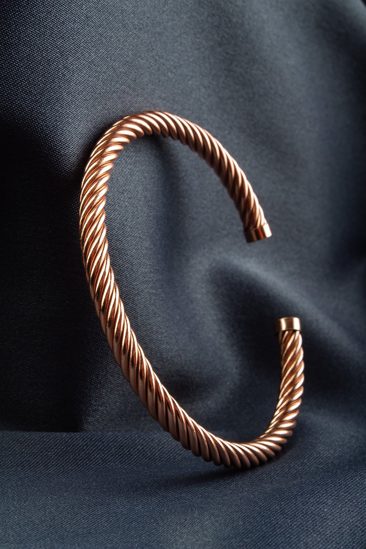 Minimal Twist Ayarlanabilir Unisex Bakır Bileklik