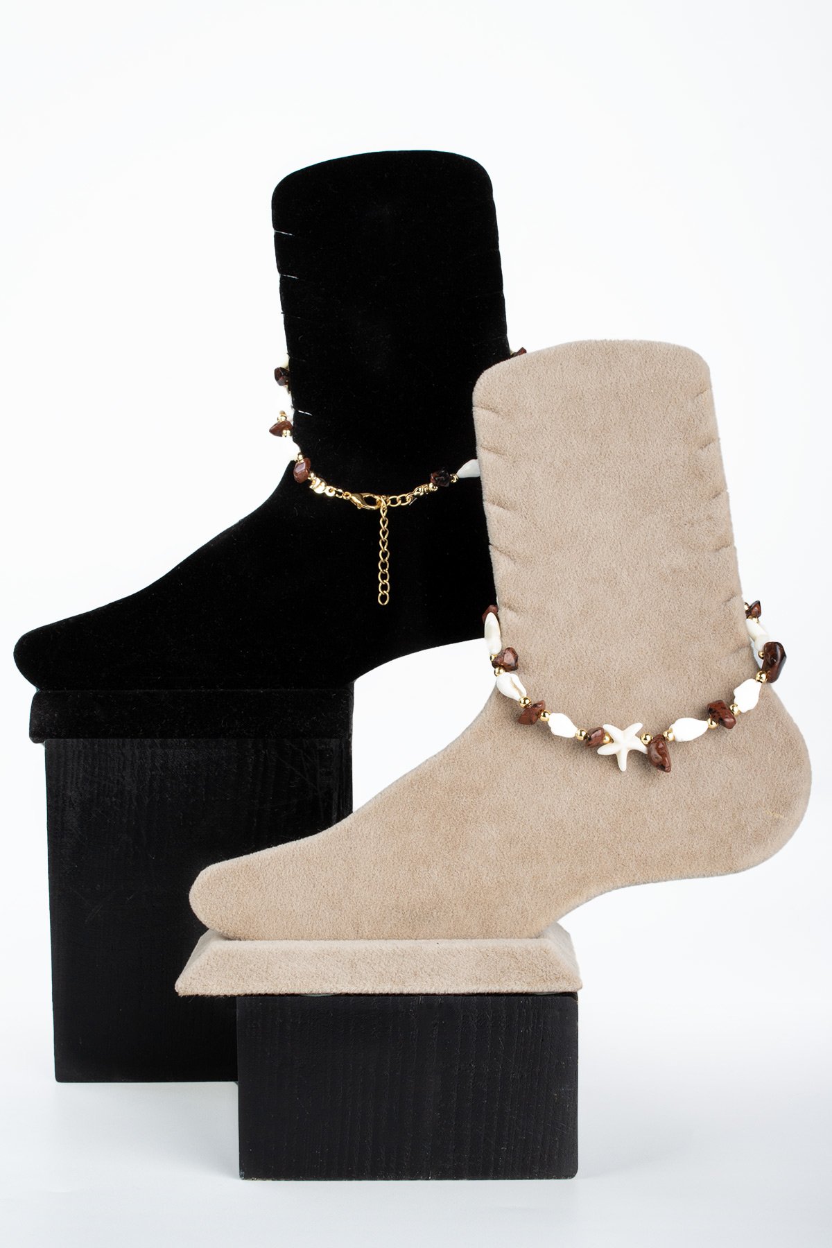 Obsidyen Doğal Kırık Taş Zincir Kapamalı Halhal