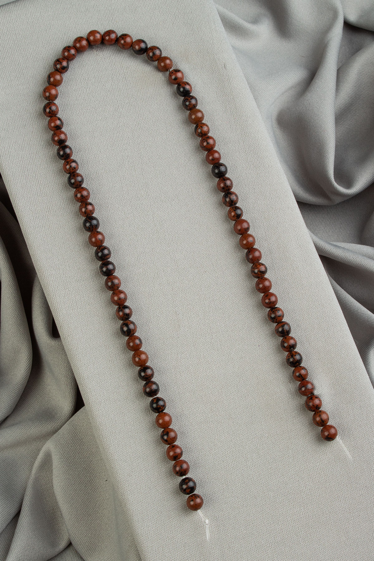 Obsidyen Doğal Taş Parlak Kahverengi Küre Kesim 6mm Dizi [AA]