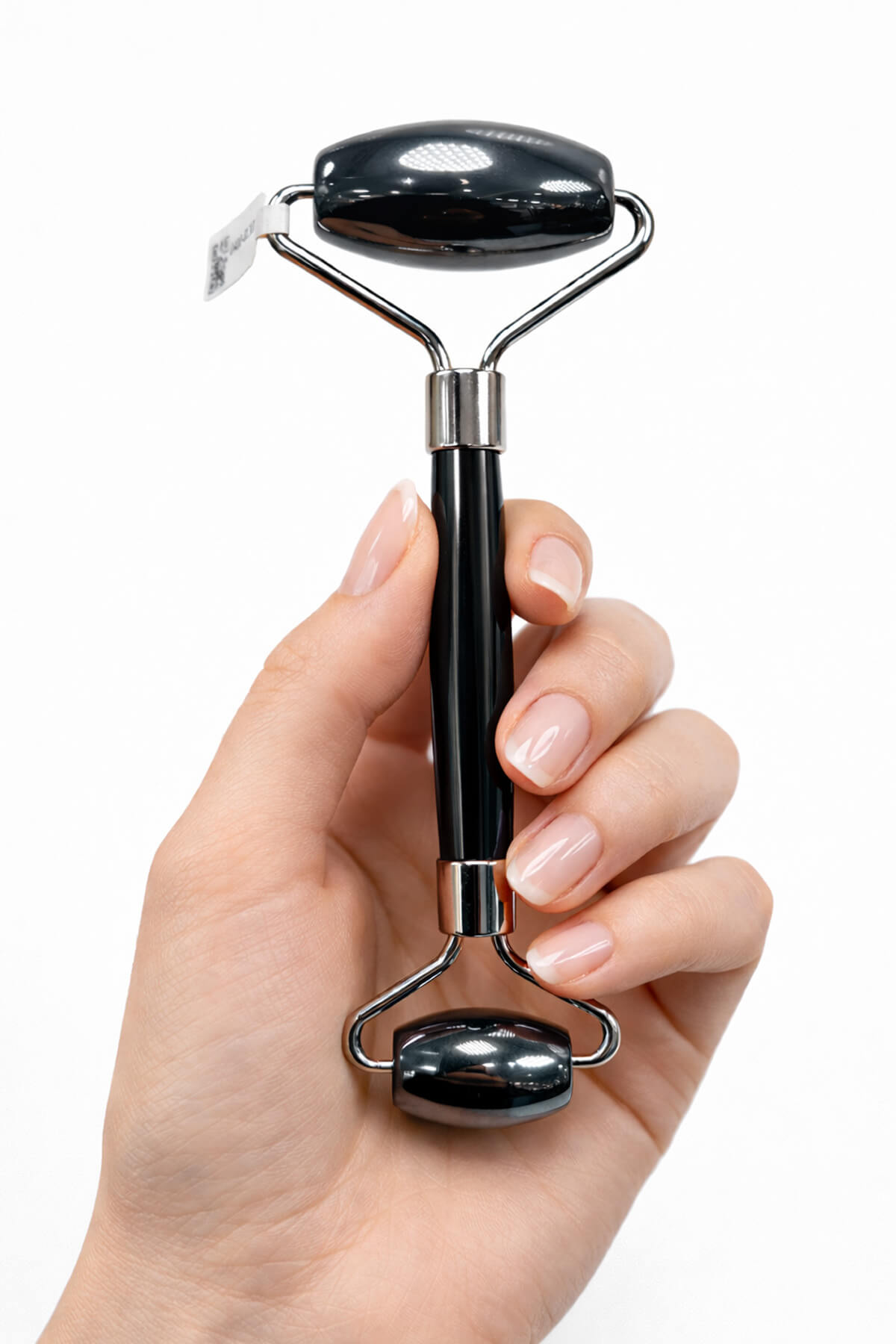 Oniks Taşı Face Roller Taşı Yüz Masaj Aleti - Gümüş Sap