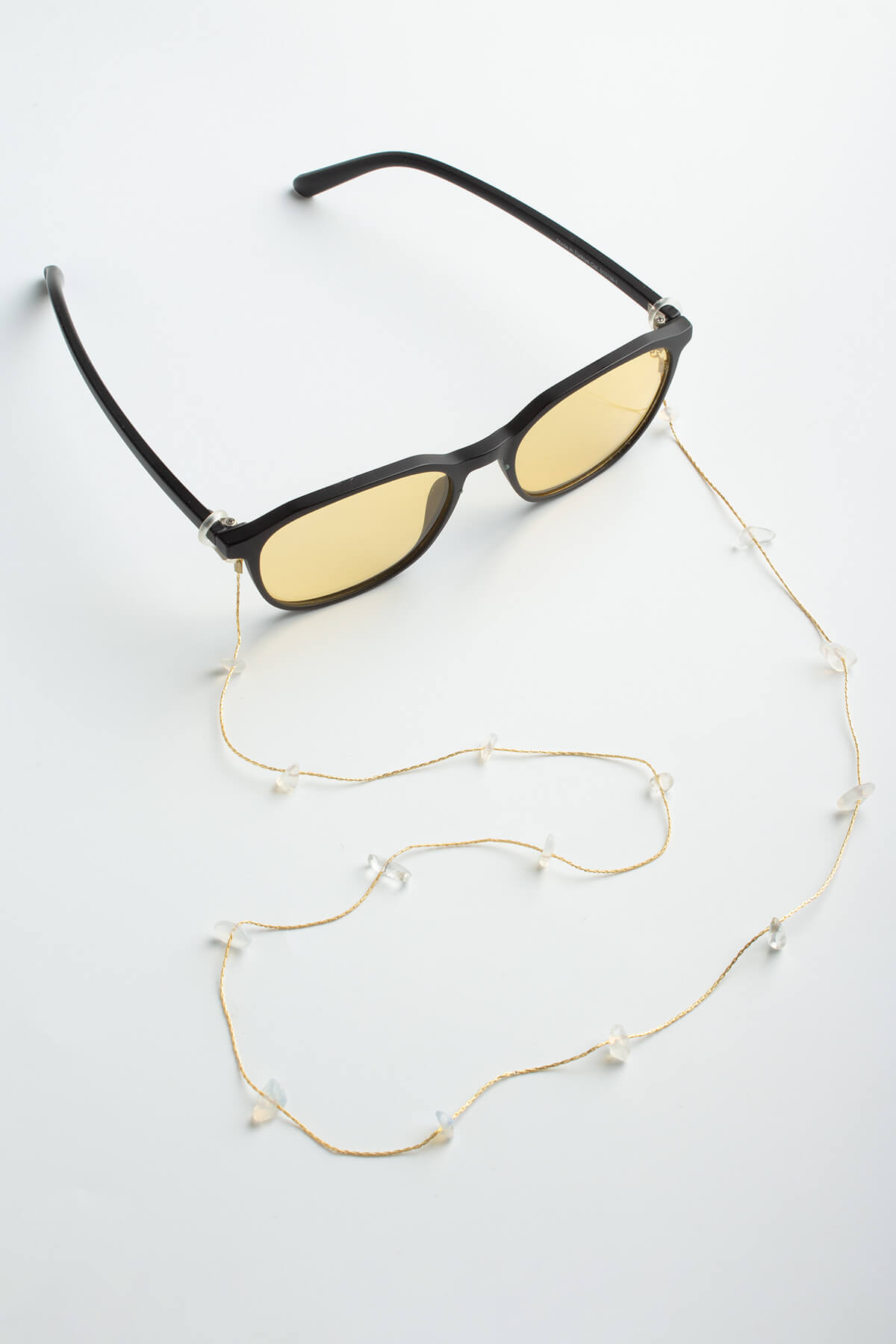 Opal Doğal Kırış Taş Zincirli Gözlük İpi