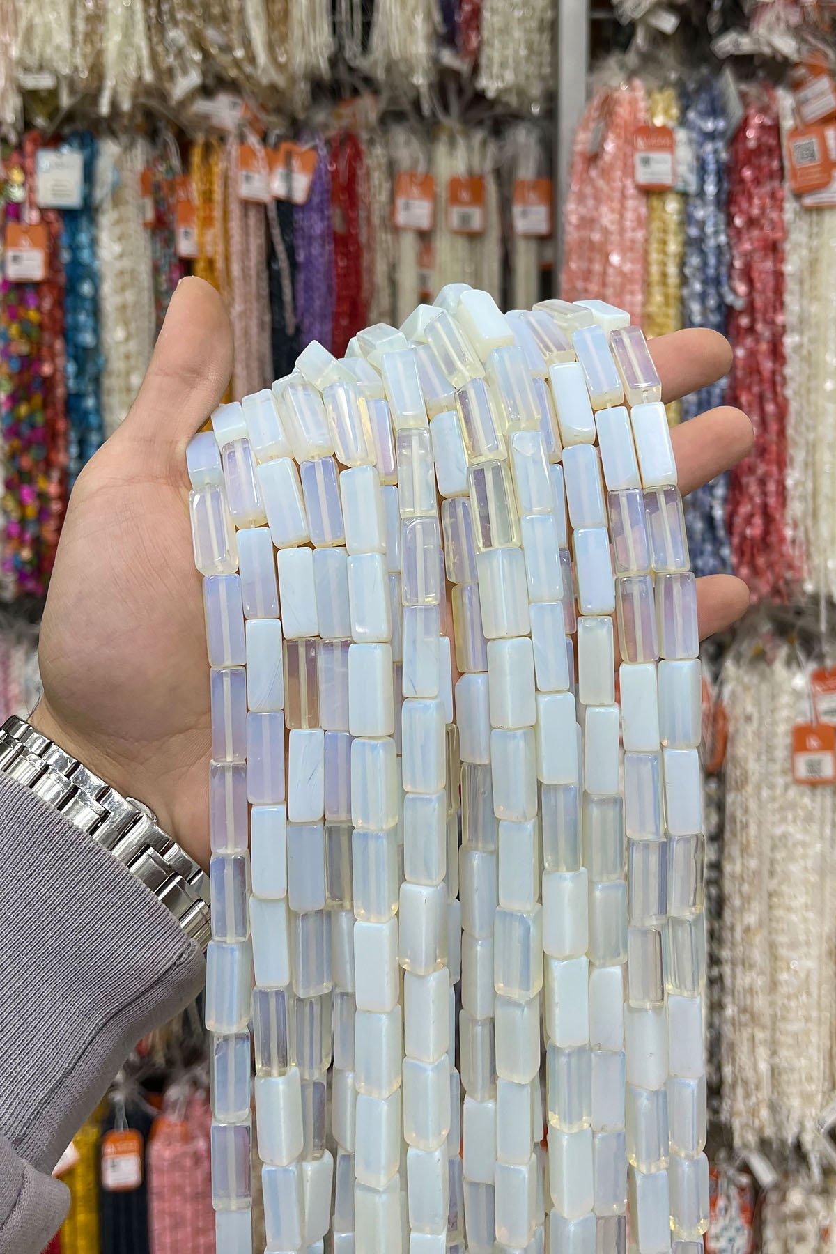 Opal Doğal Taş Dikdörtgen Kesim 8x20mm Dizi