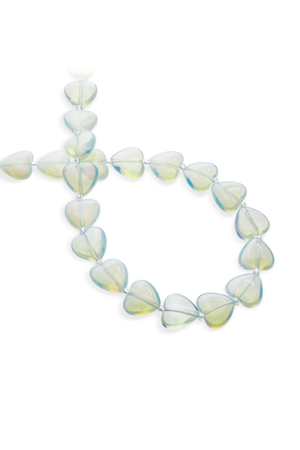 Opal Doğal Taş Kalp Kesim 15mm Dizi