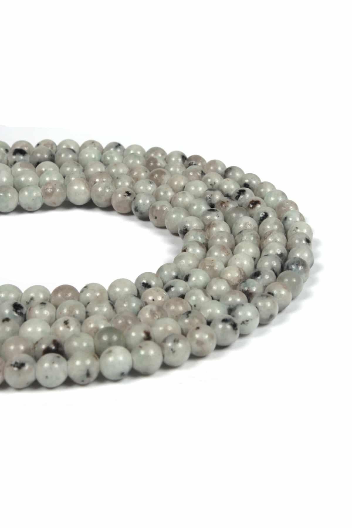 Kivi Jasper Doğal Taş Parlak Küre Kesim 4mm Dizi [AA]