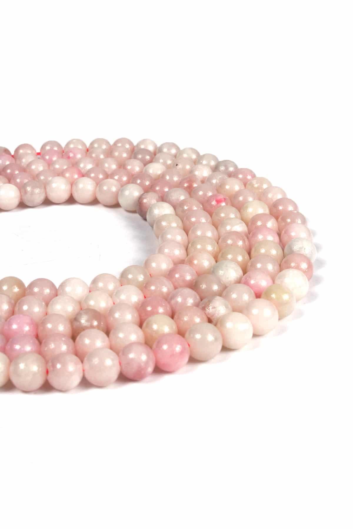 Opal Doğal Taş Parlak Pembe Küre Kesim 6mm Dizi [AA]