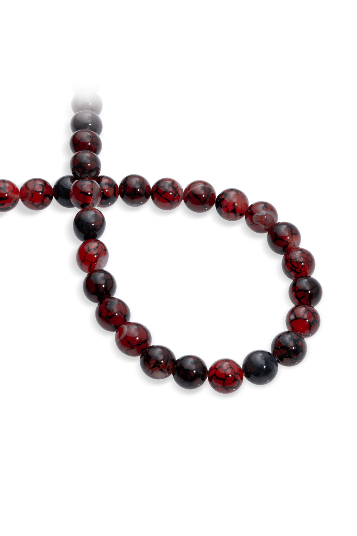 Örümcek Akik Taşı Parlak Kızıl Küre Kesim 10mm Dizi