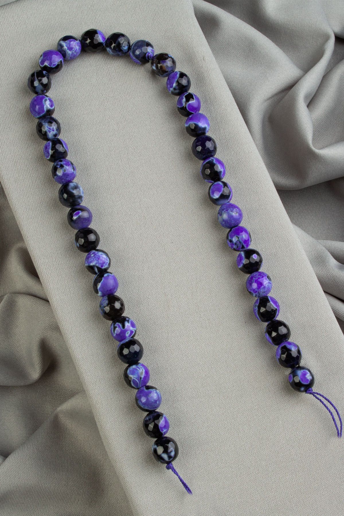 Pat Pat Akik Doğal Taş Parlak Lacivert Küre Faset Kesim 10mm Dizi [Ab]