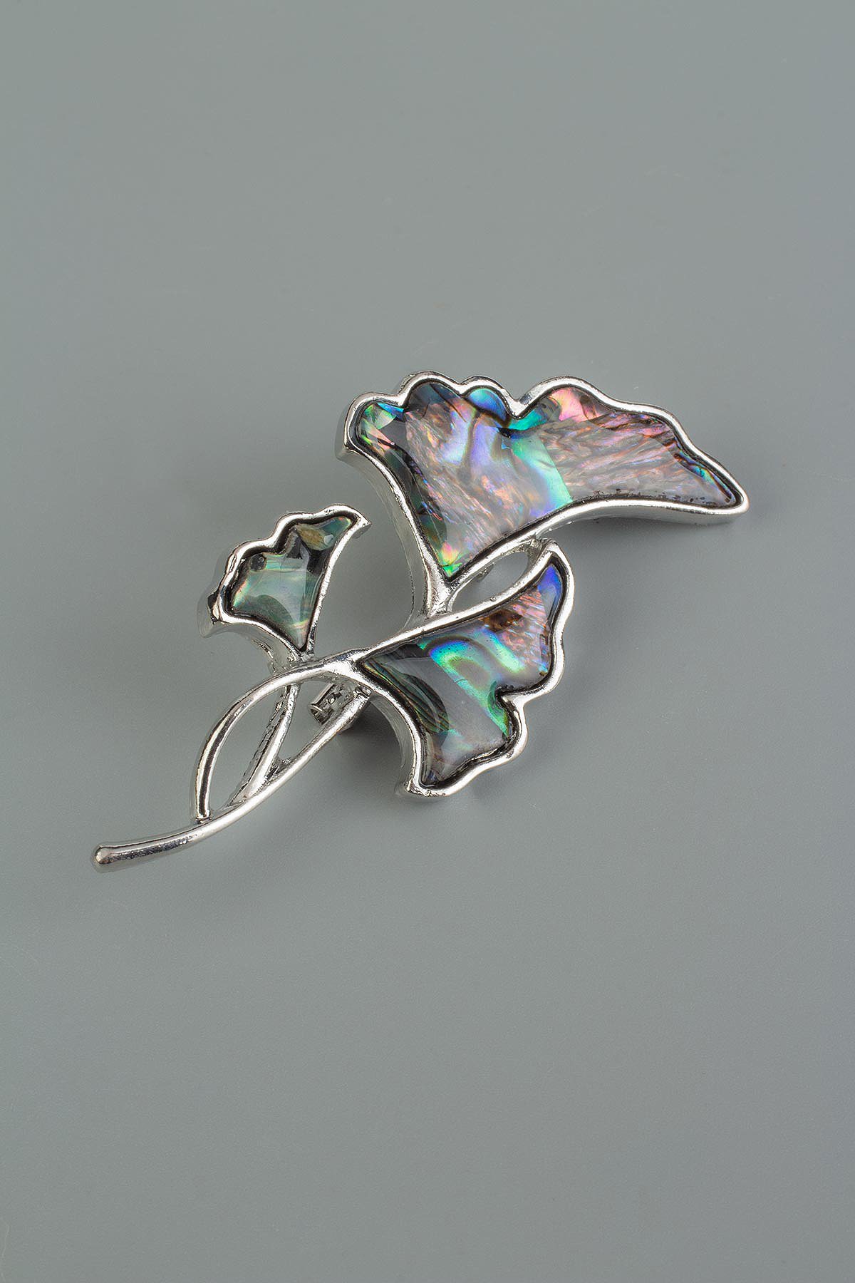Paua Doğal Taş Yaprak Broş