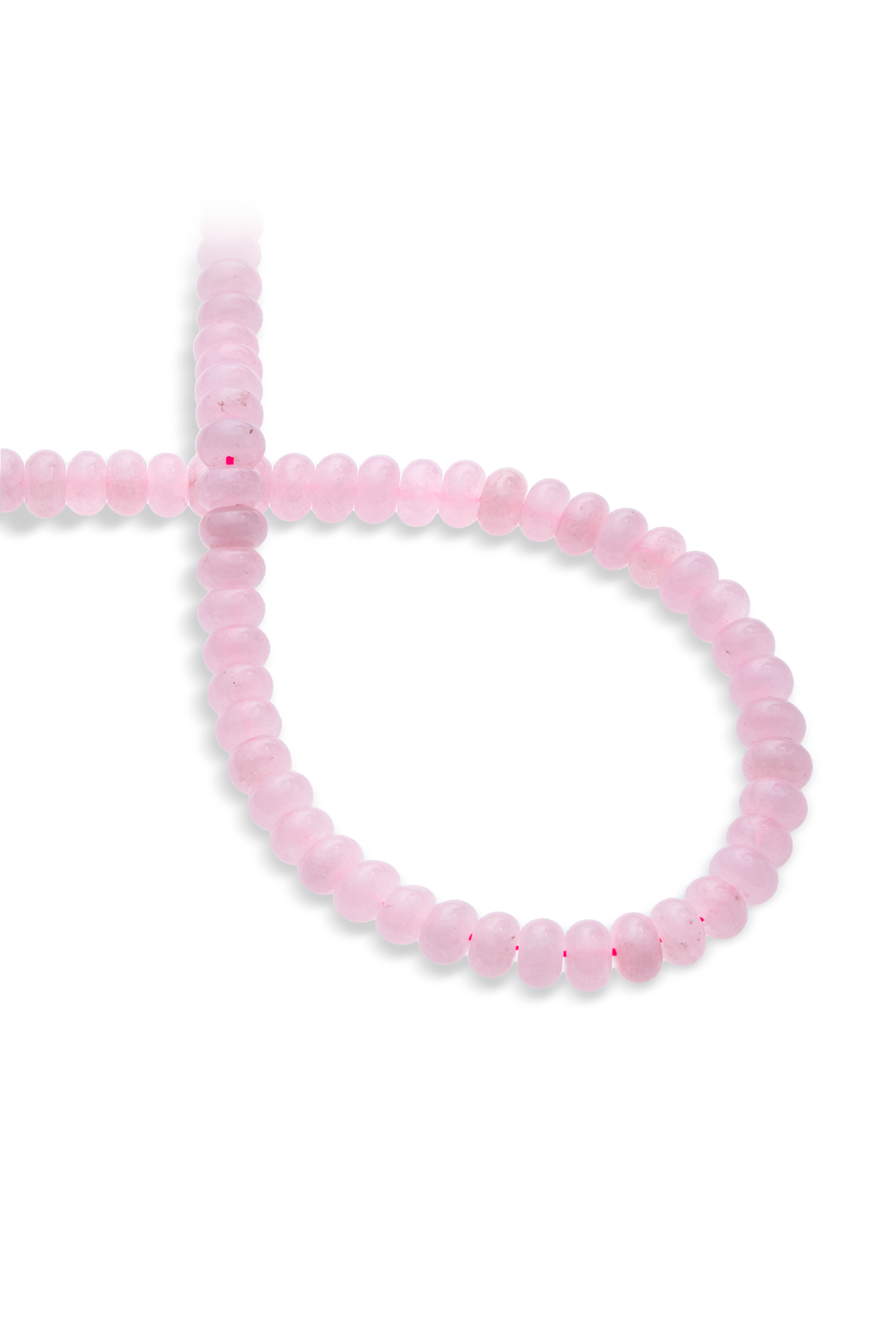 Pembe Kuvars Doğal Taş Rondela Kesim 8x6mm Dizi