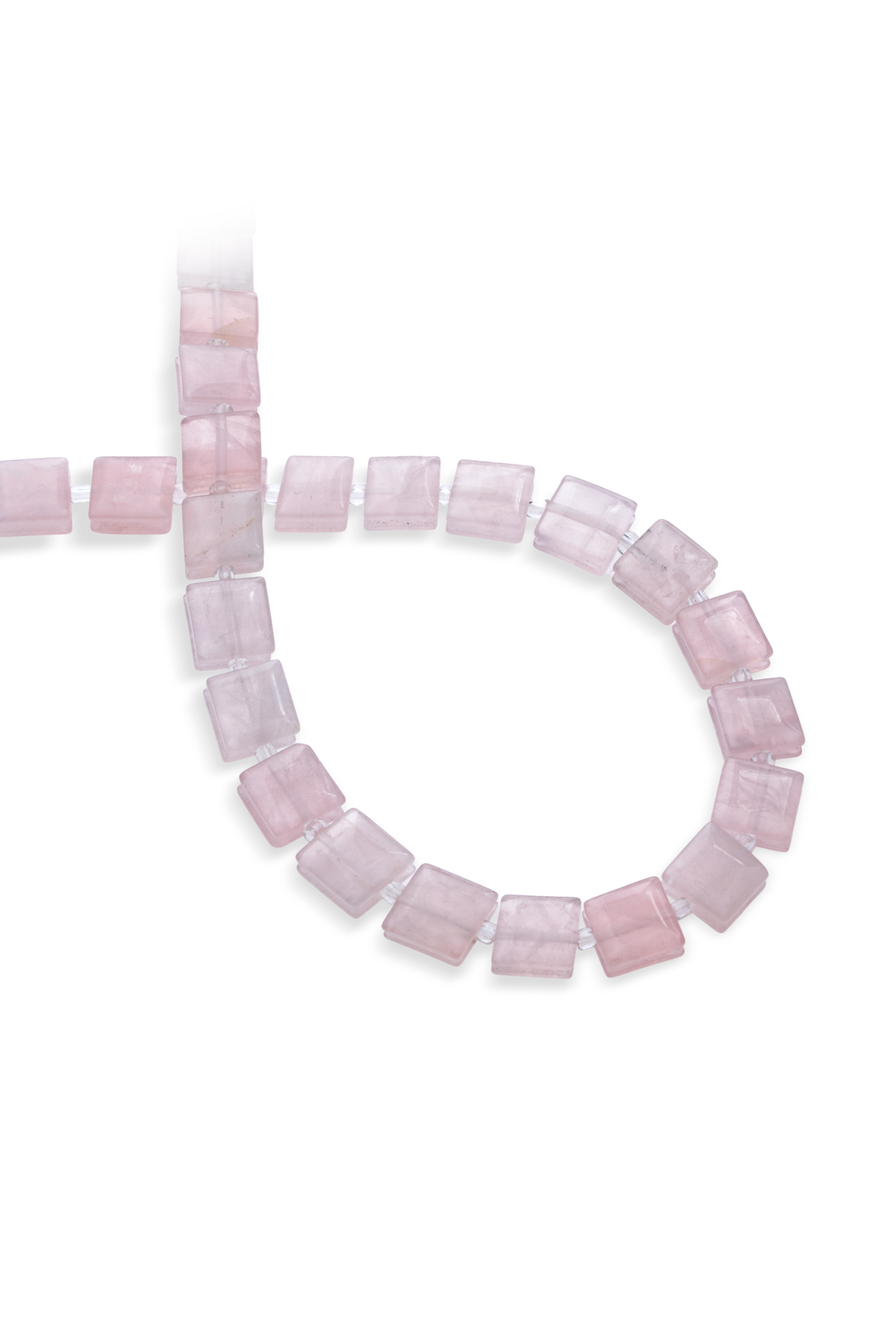 Pembe Kuvars Doğal Taş Yandan Kanallı Kare Kesim 10mm Dizi