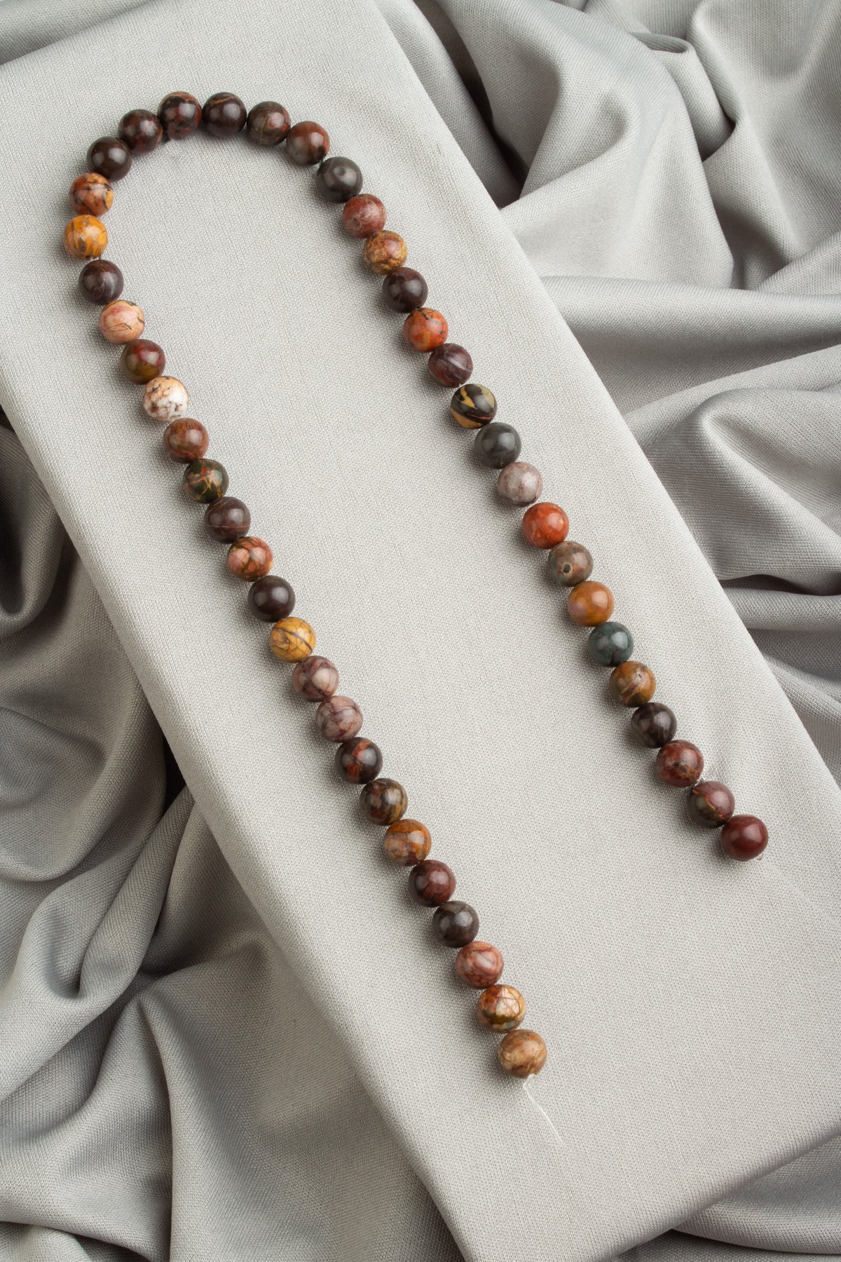 Picasso Jasper Doğal Taş Parlak Küre Kesim 8mm Dizi [AA]