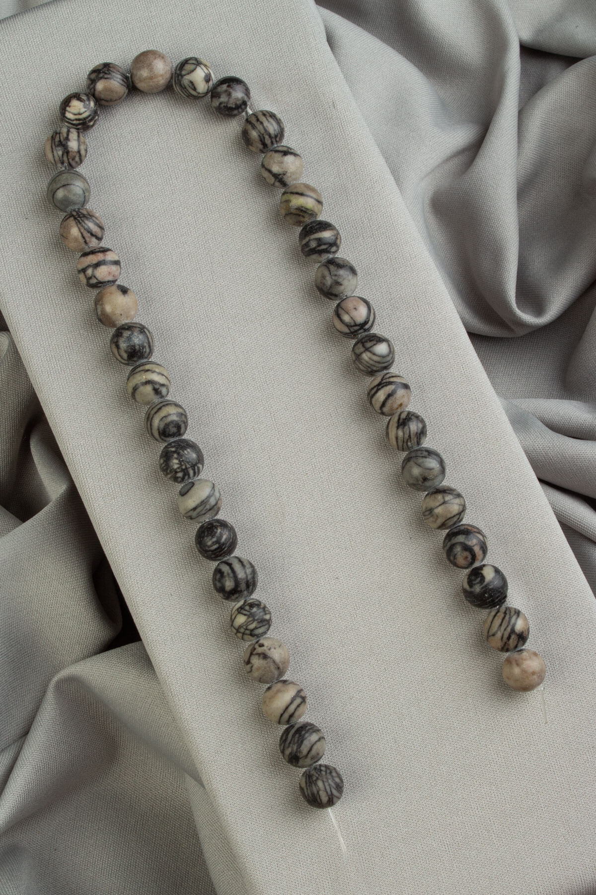 Picasso Jasper Doğal Taş Parlak Küre Kesim 10mm Dizi [AA]