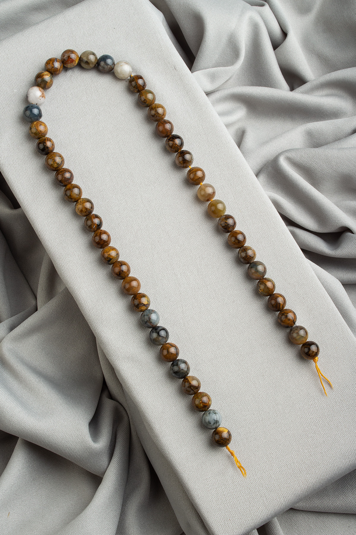 Pietersite Doğal Taş Parlak Kahverengi Küre Kesim 8mm Dizi [AA]