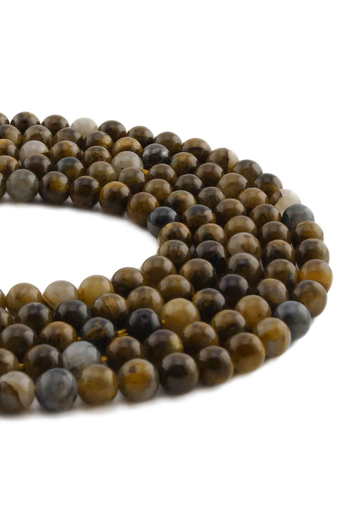 Pietersite Doğal Taş Parlak Küre Kesim 6mm Dizi