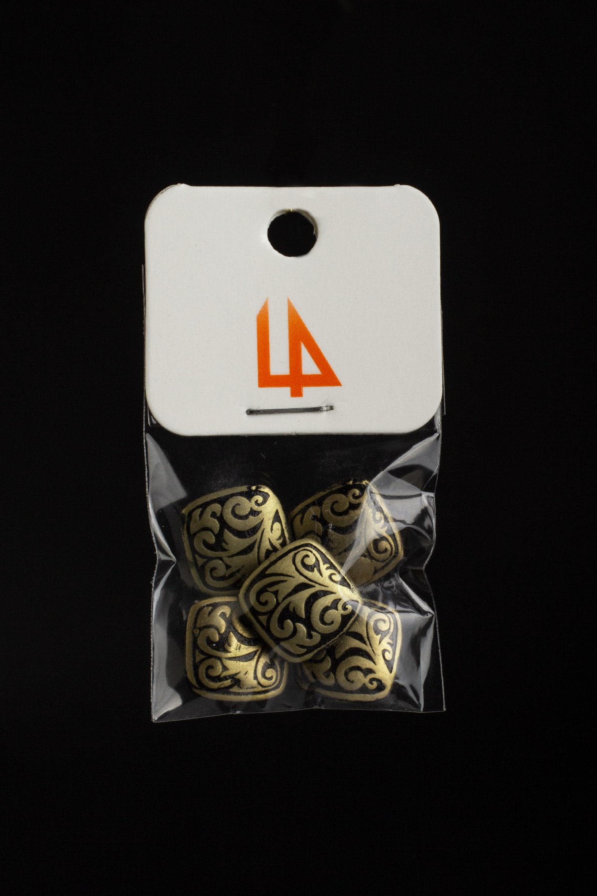 Pirinç Antik Sarı  Yaprak Desen Kare Kesim Tek Delik Aparat 12 x12 mm