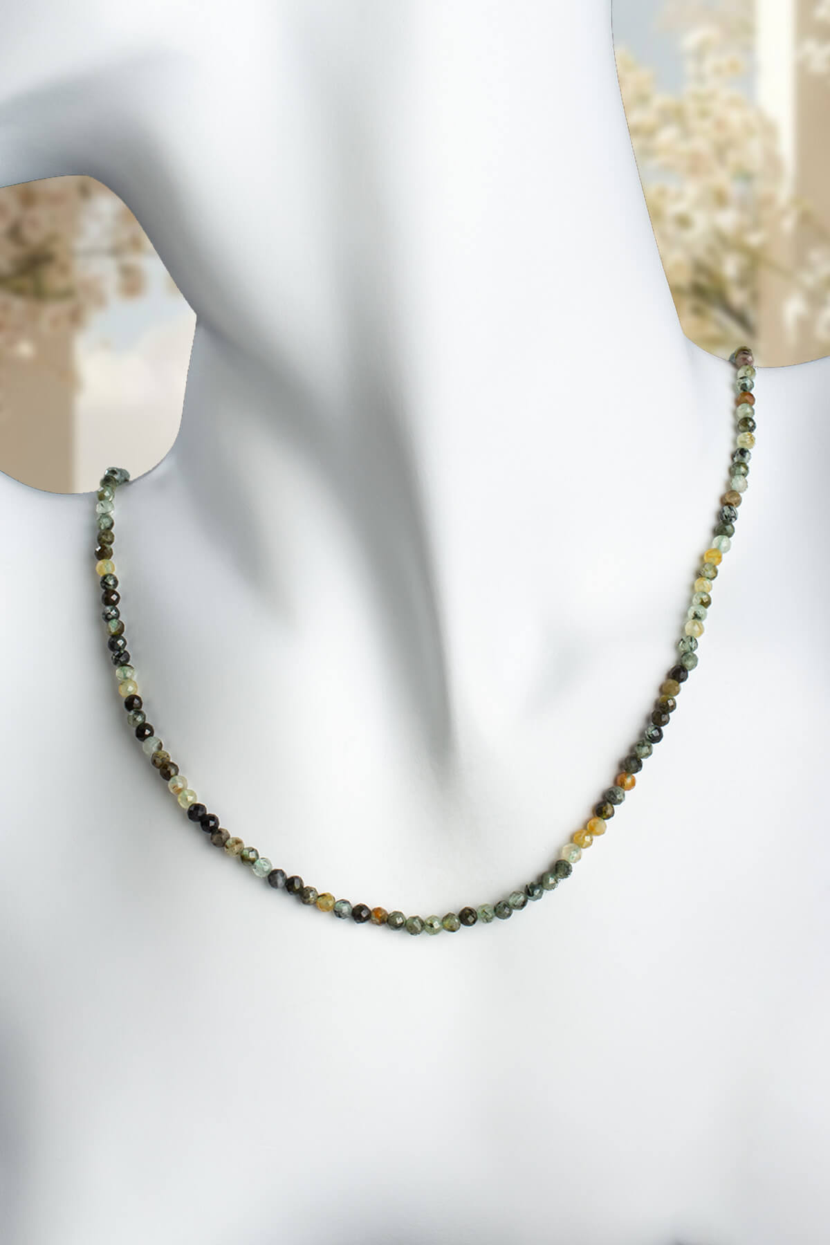 Prehnit Doğal Taş Kristal Küre Kesim 3mm Kolye