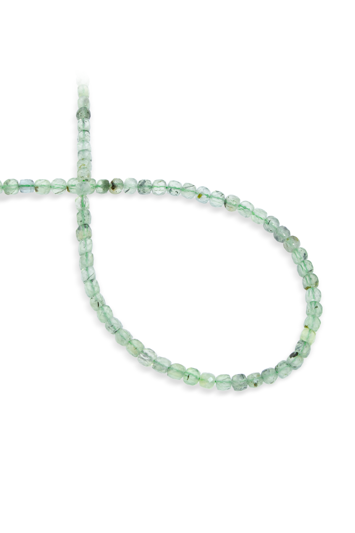 Prehnit Doğal Taş Küp Faset Kesim 4x4mm Dizi AB+