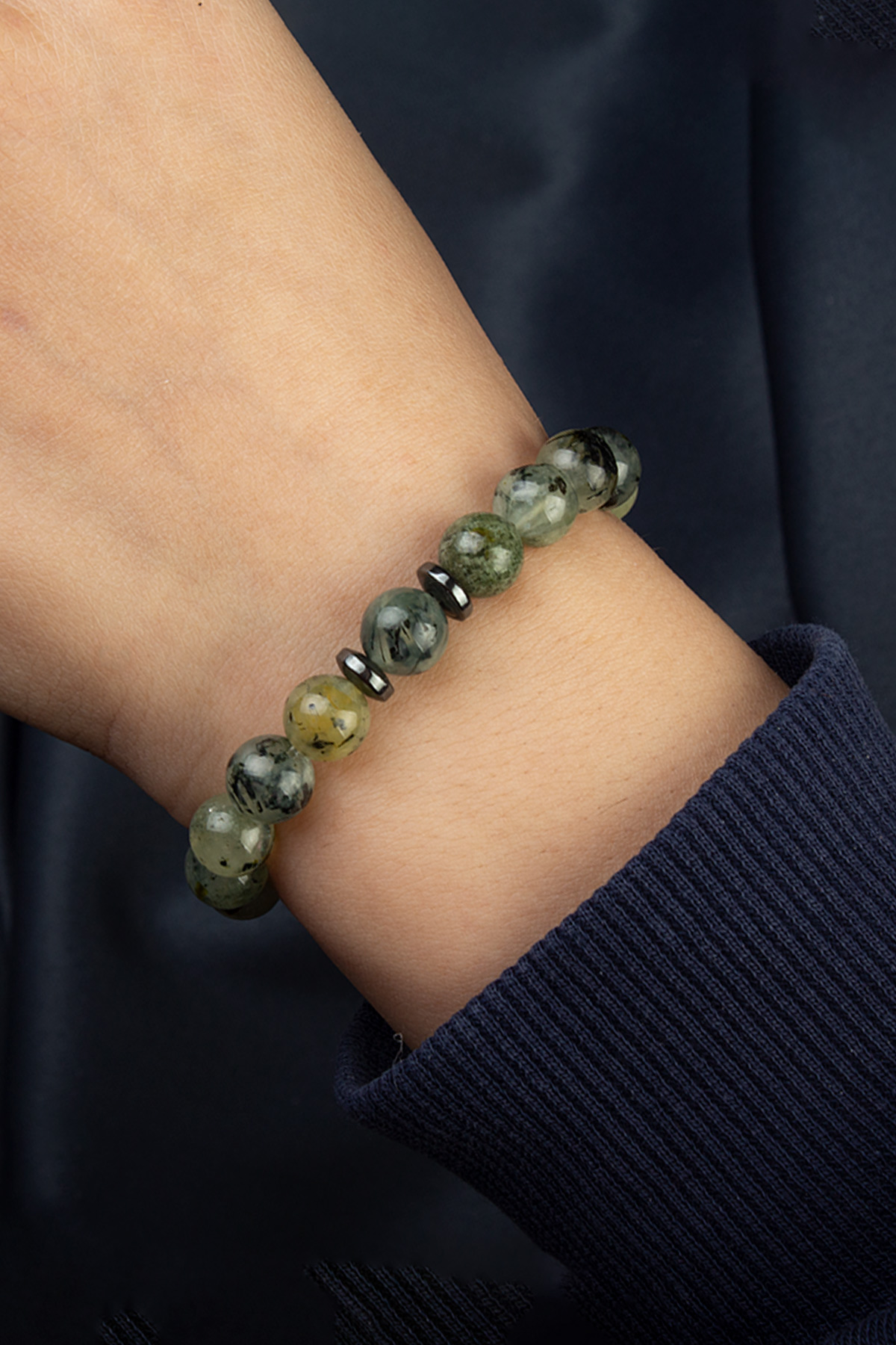 Prehnit Doğal Taş Küre Kesim 8mm Bileklik