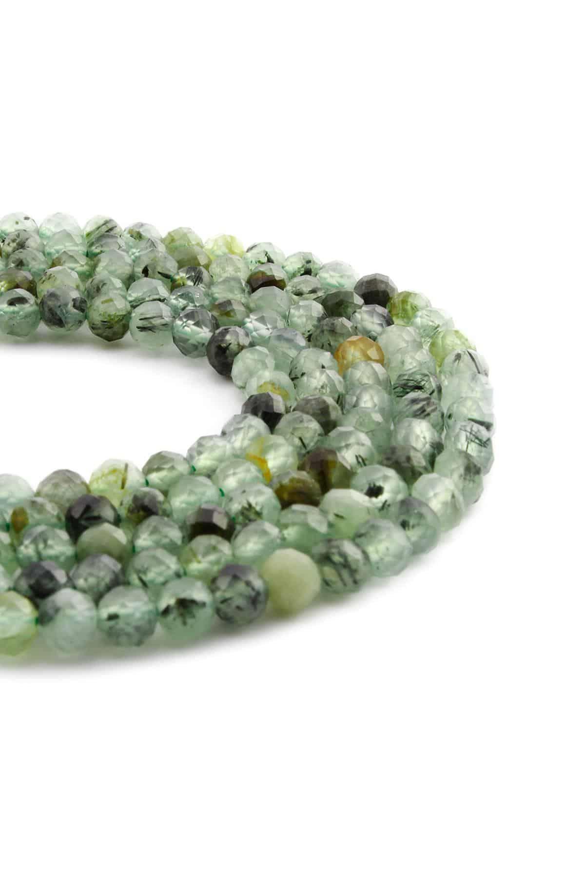Prehnit Doğal Taş Parlak Küre Kristal Kesim 5mm Dizi